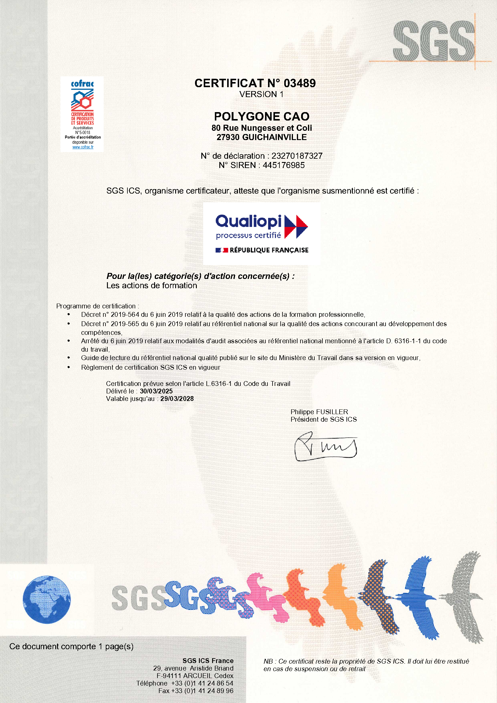 Certificat Qualiopi